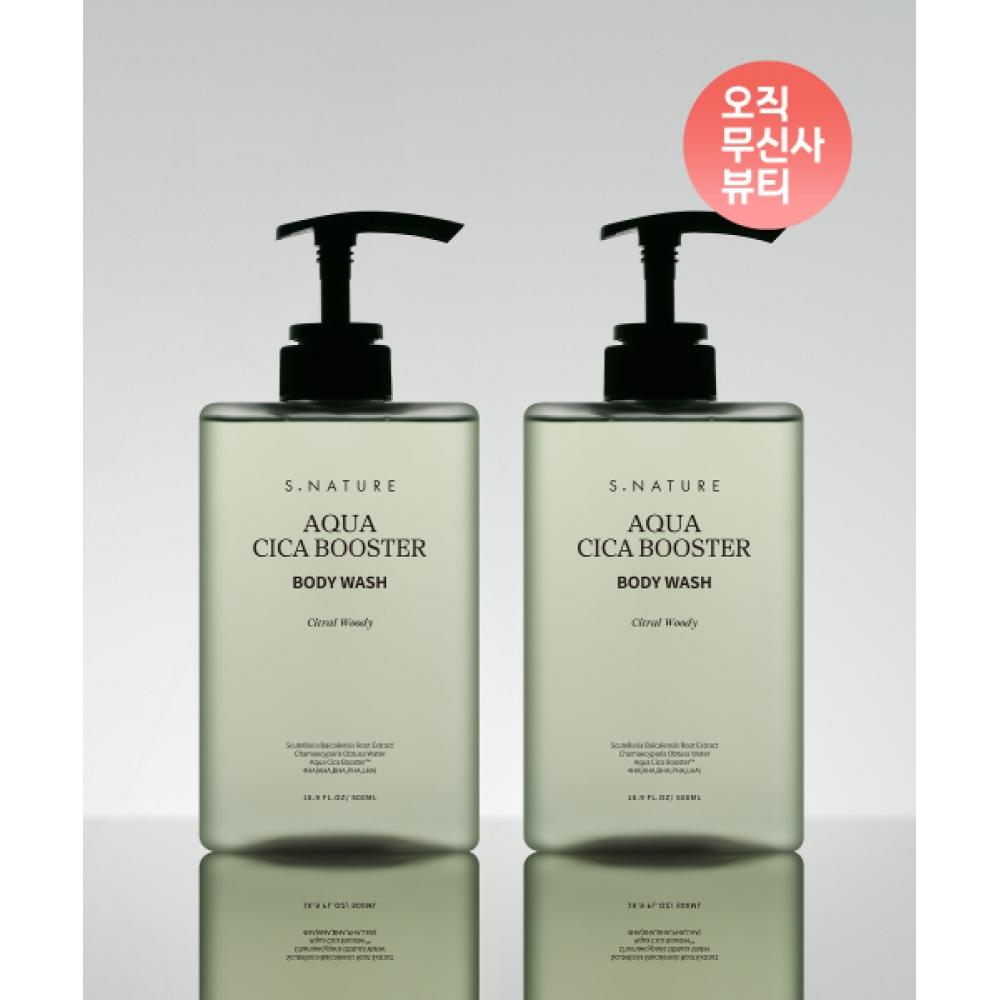 

S.nature [2 Pack] Aqua Cica Booster Body Wash 500ml NONE