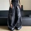 GLYDE Amerikanisch Gewaschen Alt Blitzmuster Vibe Jeans Herren Locker Weites Bein Hosen Jeans Neue Mode