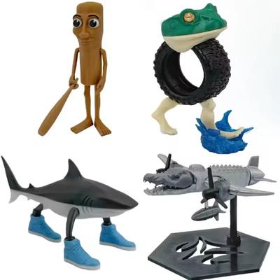 Shark Figurine Tungtungsahur Figure Funny Doll Desktop Decoration Tralalero Tralala Figure Movable Articulated 3D Printed Toys