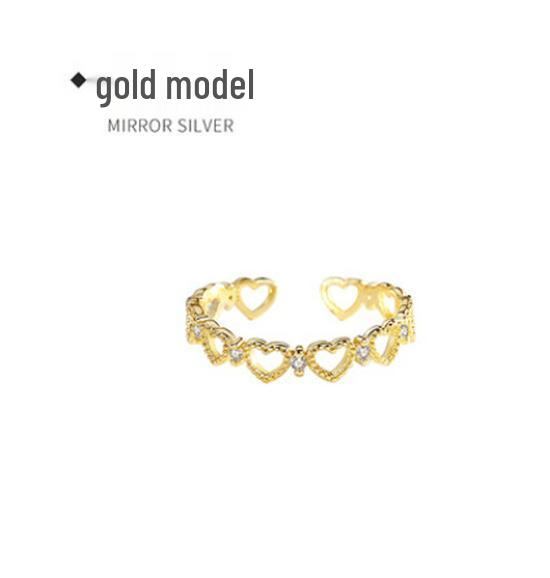 Exquisite 925 Silver-Plated Love Ring: Niche Design for Women, Light Luxury, Sweet Joint & Tail Style