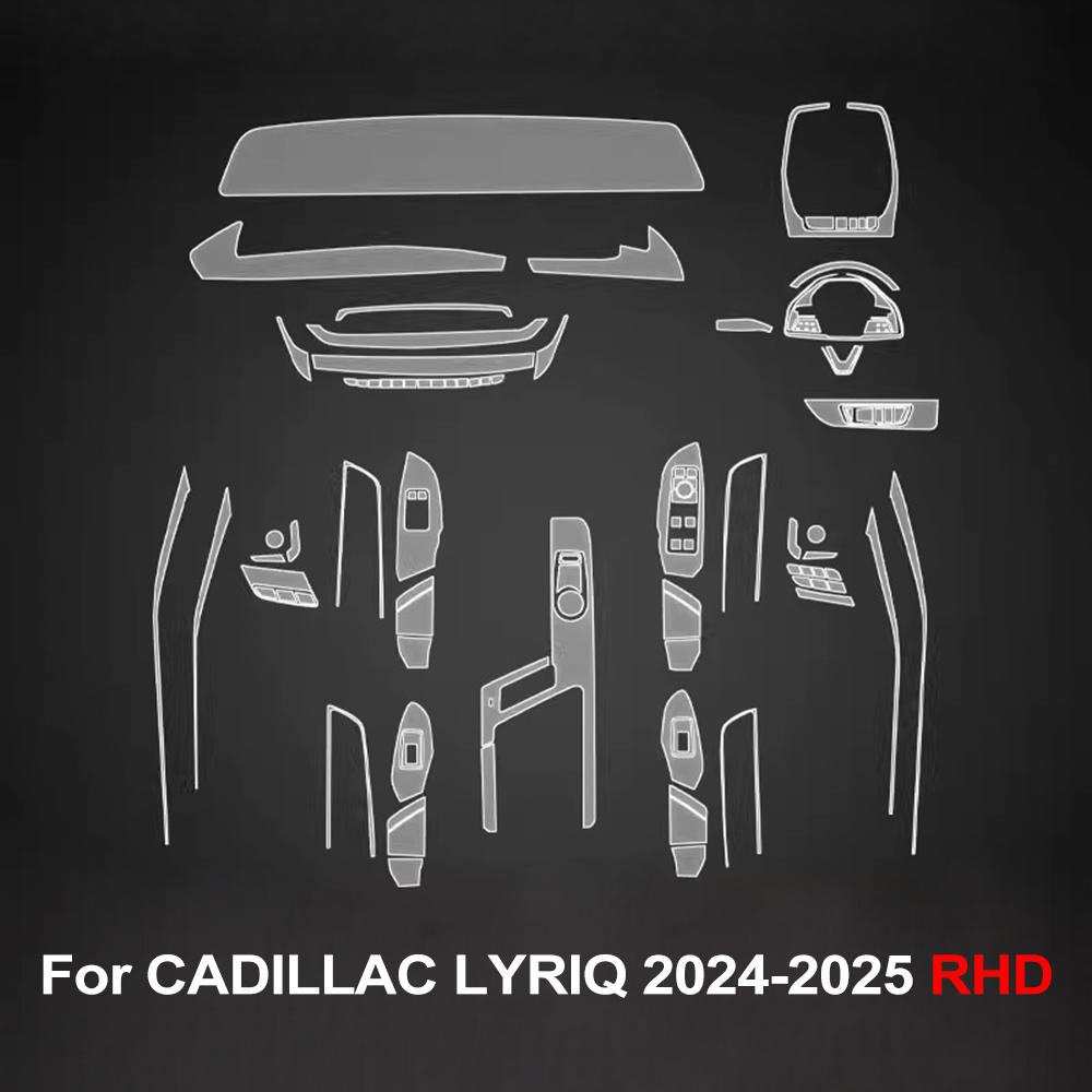 Прозрачная TPU пленка для интерьера автомобиля Cadillac Lyriq 2025 2025 Equator Sport Центральная консоль Вырезанная по размеру PPF Антицарапающая наклейка for Lyriq 2024-25