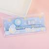 6Pcs/Set Kids Cartoon Stationery Set with 2 Pencils Eraser Sharpener Ruler Transparent Case Students School Supplies Classroom Prizes Gifts
