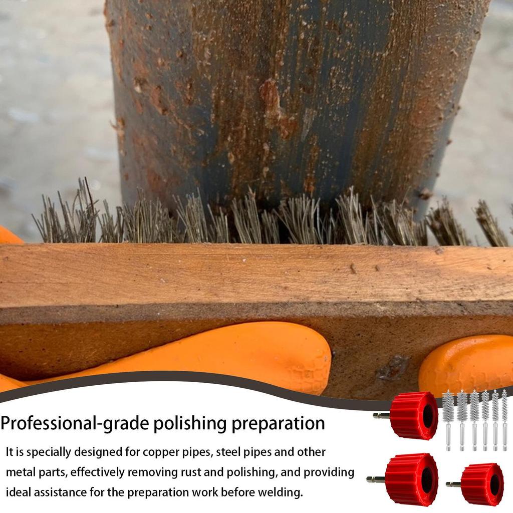 Copper Pipe Cleaner For Drill Deburring Brush For Tube Efficient Copper Pipe Cleaner For Garage Industrial Soldering Household