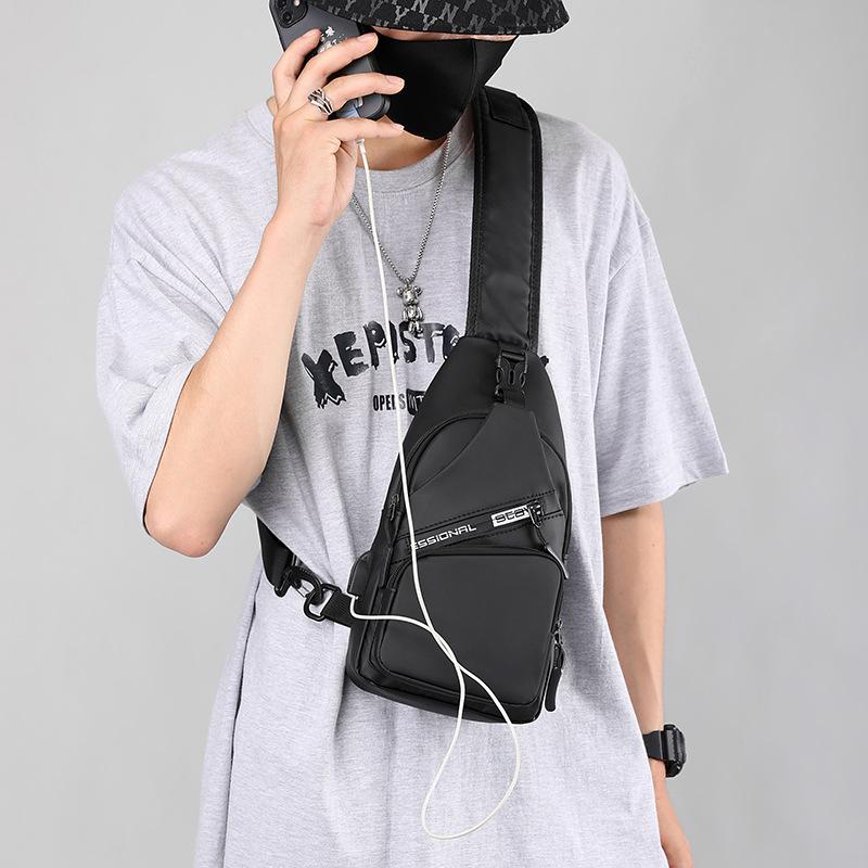 TS JYL laptop bag,Wholesale New Multi-pocket USB Men's Chest Bag Casual Outdoor Sports Crossbody Bag