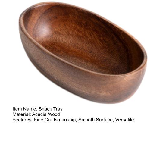 Solid Wood Snack Tray Fine Craftsmanship Smooth Surface Dual Grids Boat Shape Multi-Functional Organizer Wooden Serving Tray