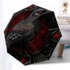 Raven Totem: Mystical Norse OrnamentUmbrella with Cute Design,Portable 3-Fold Compact Umbrella for Men&Women,Valentine's Day Mother's Day Ha