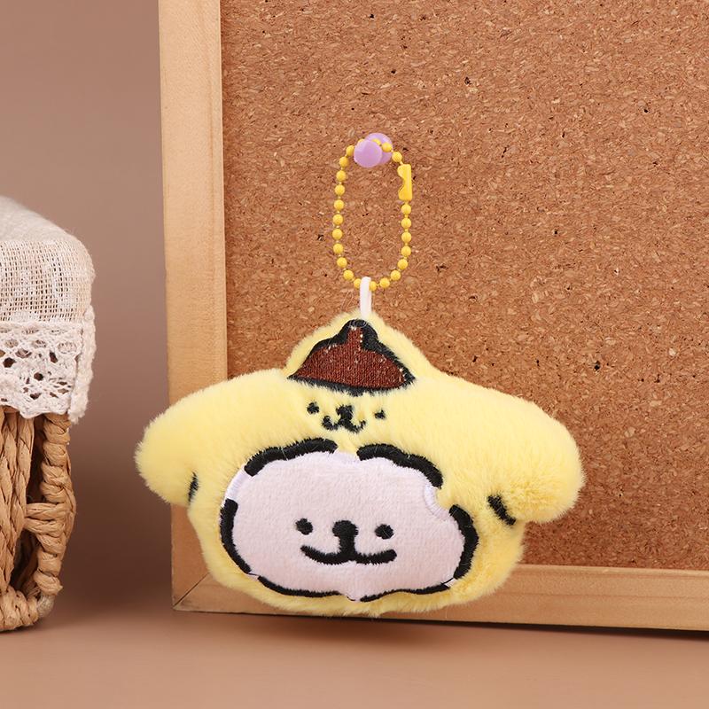 Kawaii Sanrio Maltézský plyšový přívěsek Hello Kitty Kuromi Melody s kapucí Plněná panenka Klíčenka Kroužek na klíče od auta Dekorace na batoh