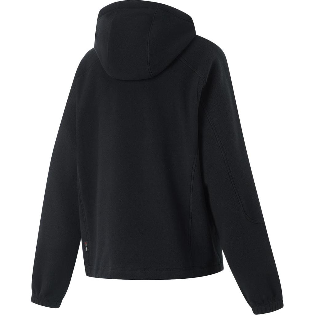 Li-Ning Comfortable Color Block Hooded Pullover Fleece Sweatshirt Women sweatshirt Black AWDU554-4