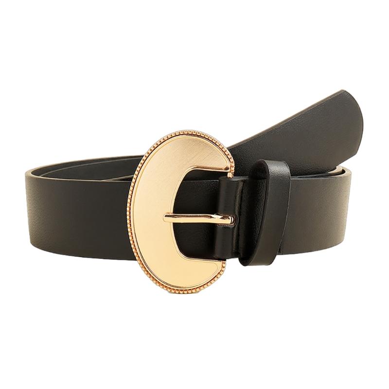 Stylish Buckles Belt Ladies Western Styles Waist Belt Durable Leather Waistband for Versatiles Styling