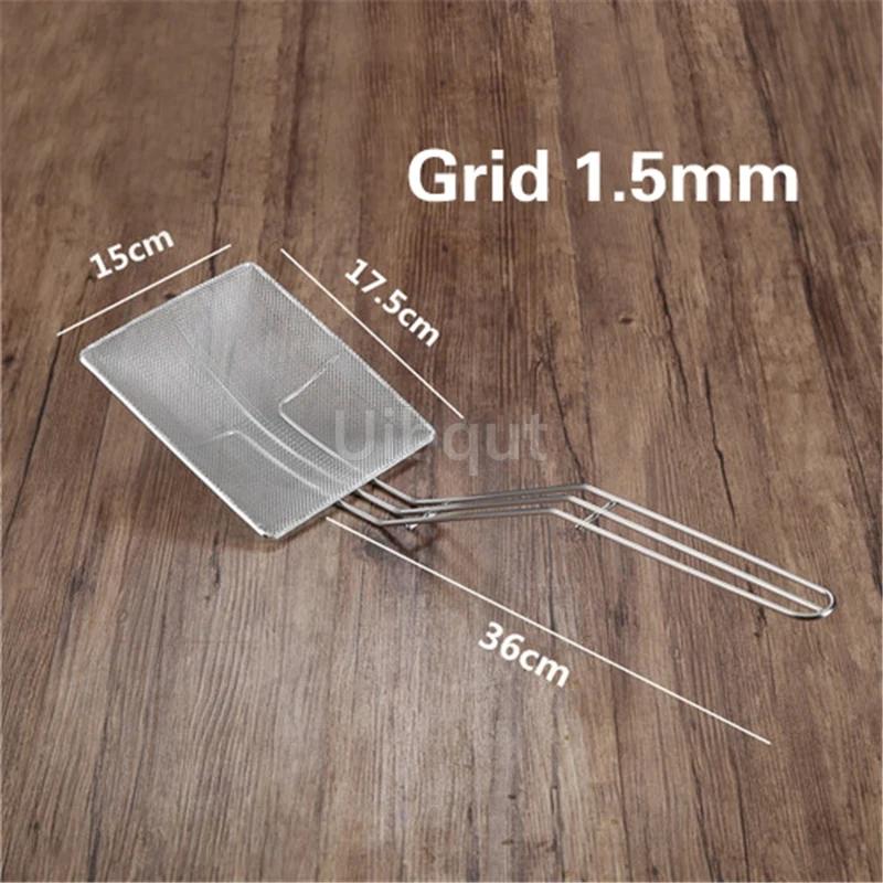 Stainless steel fryer screen French fries frame square filter net encrypt colander strainers shaped Frying mesh basket strainer
