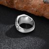 Trendy Stainless Steel Cross Rings for Men Silver Color Crack Zircon Rings Cross Signet Chunky Dainty Jewelry for Man