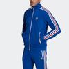 Adidas Striped Embroidered Logo Zip-Up Jacket Men Outerwear Blue HK7406