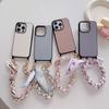 iPhone 14 mobile phone case portable ribbon is suitable for Apple 13 Pro messenger classic leather 11 chain double hanging hole.