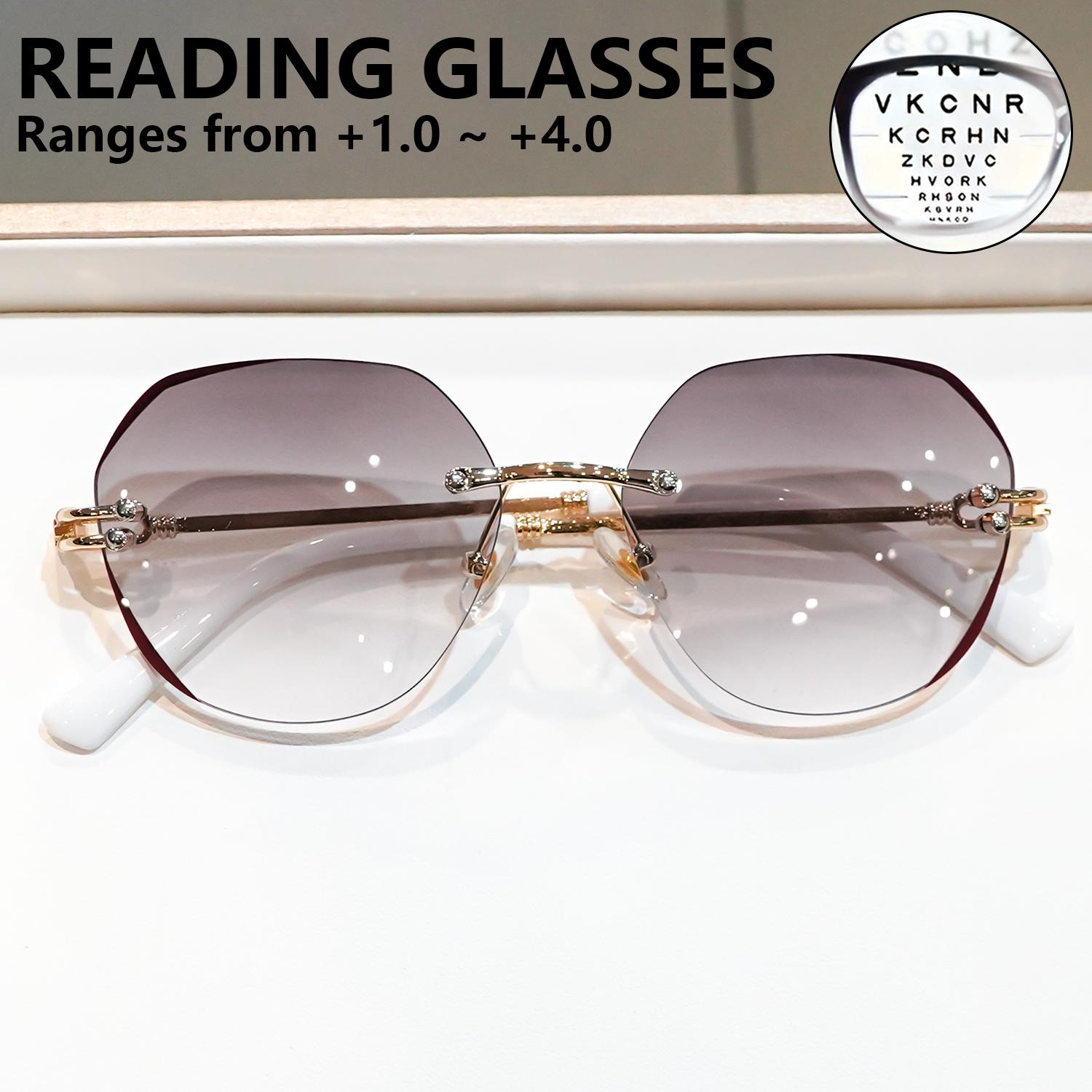 

New Fashionable Reading GlassesSquare Frame Elegant Frameless Simple Exquisite Personality Suitable suitable for Office Wear Use 1