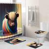 Creative Fashion Series Shower Curtain Floor Mat Combination Four-Piece Set Bathroom Toilet Carpet Shower Room Mat Foot Mat
