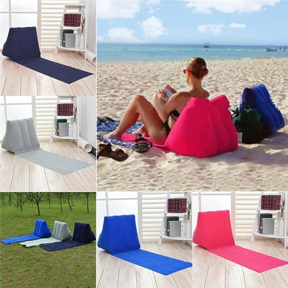 Camping Wedge Chill Inflatable Beach Chair Festival Lounger Pillow Cushion Seat
