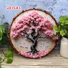 Vintage Japanese Cherry Blossom Metal Wall Decor Rustic Floral Round Sign with Pink Petals HeavyDuty Aluminum Easy Hang Home
