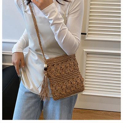 Small Bag Straw Bag Handwoven Women's Bag Crossbody Beach Bag Straw Bag Versatile Shoulder Bag Mobile Phone Bag
