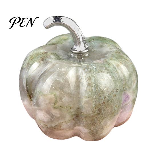 Transparent Crystal Pumpkin Charms Natural Carved Charm, Mini Gemstone Pendant Handmade Diy Craft Accessories for Jewelry DIY Making, Halloween Micro