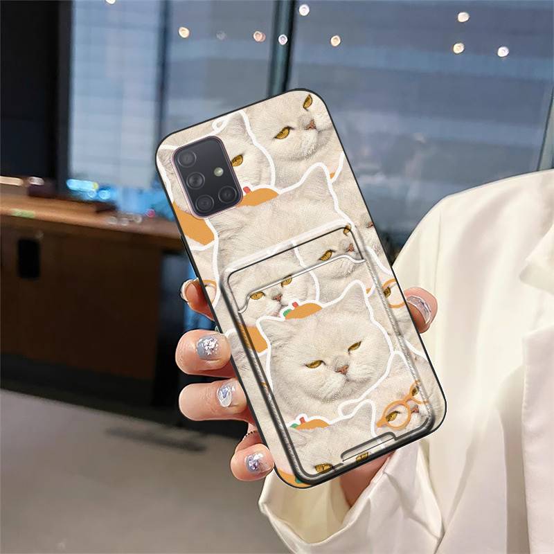 Shockproof Card bag Phone Case For Samsung Galaxy A51/M40S Back Cover Graffiti Card slot Anti-dust Cute protective TPU