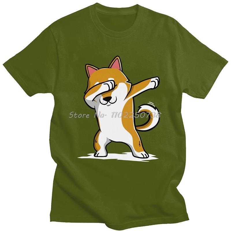 Funny Shiba Inu Dabbing T Shirt Men Short Sleeve Humor Japanese Dog Lover Gift T-shirt Casual Tshirt Cotton Tee Top Gift