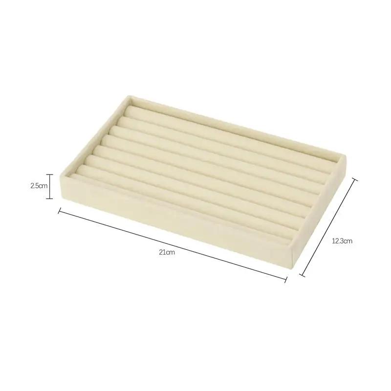 Upgrade Velvet Jewelry Storage Box Necklace Stackable Display Tray Bracelet Earring Organizers DIY Handicrafts Drawer Box Grey