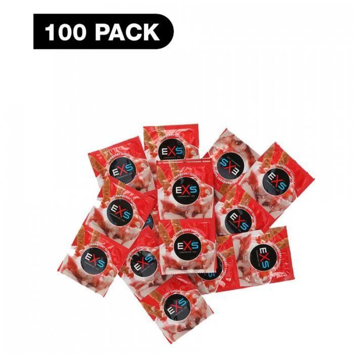 PRESERVATIF AROMATISE Préservatifs Aromatisés À La Fraise X100 EXS