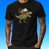 T-Shirt Men Opossum Rides T-Rex Motif Cotton Size S To 5XL