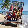 Custom Name Personalized Power Rangers Print Beach Towel, for Trip Camping Beach Party Home Decor, Birthday Gift for Family & Friends