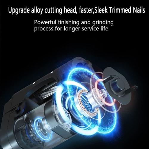 Electric Automatic Nail Clipper with Light & 2 Speeds, Nail Cutter and File, 2-in-1 Design with Nail Clipper Storage, USB Rechargeable, Safe Nail Trim