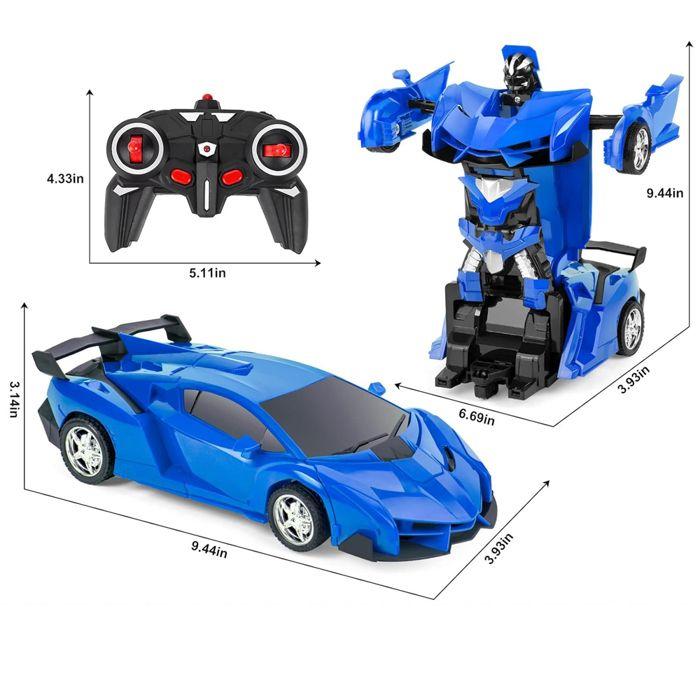 Remote Control Car, 2 In 1 Transformable Car Robot, Toy Boy Girl Child from 3 To 12 Years Old, Christmas Gift for Children(blue)
