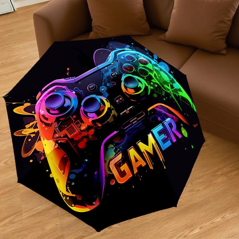 1PC Gamer Controller Automatic Open/Close Umbrella with Windproof, 8-Rib Sturdy Canopy, Durable Ribs, Fashionable Design, Outdoor Accessory, Fun Prin,