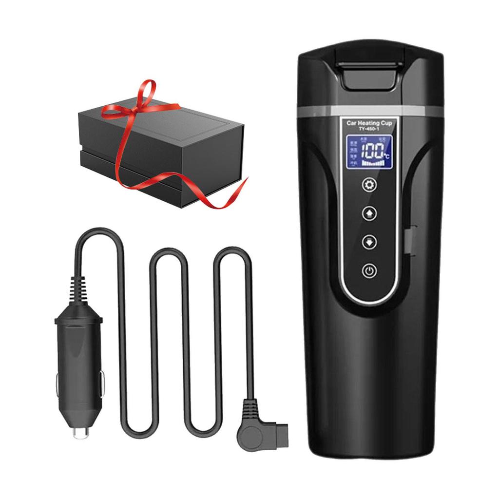 24V/12V Car Traveling Kettle Heating Cup Adjustable Temps Mug Electric for Vehicles Auto