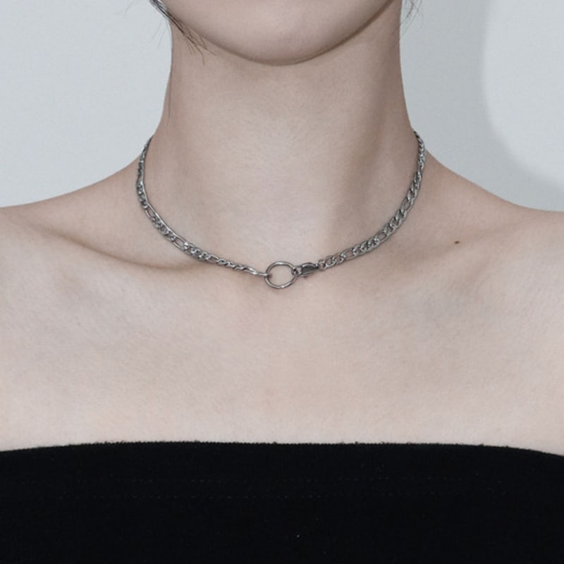 Baroque Stone Flat chain necklace