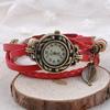 Womens Leather Tree Leaf Quartz Wrist Watch Bracelet Orange Watch