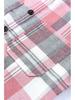 2024 Women's Pink Plaid Loose Long Sleeve Shirt Jacket