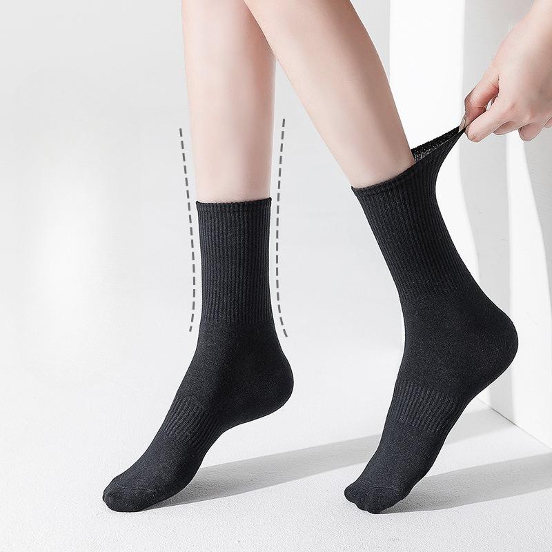 Long-staple Cotton Socks In Solid Color, Antibacterial, Corset, Breathable and Odor-resistant, Business and Casual Pure Cotton Long Stockings