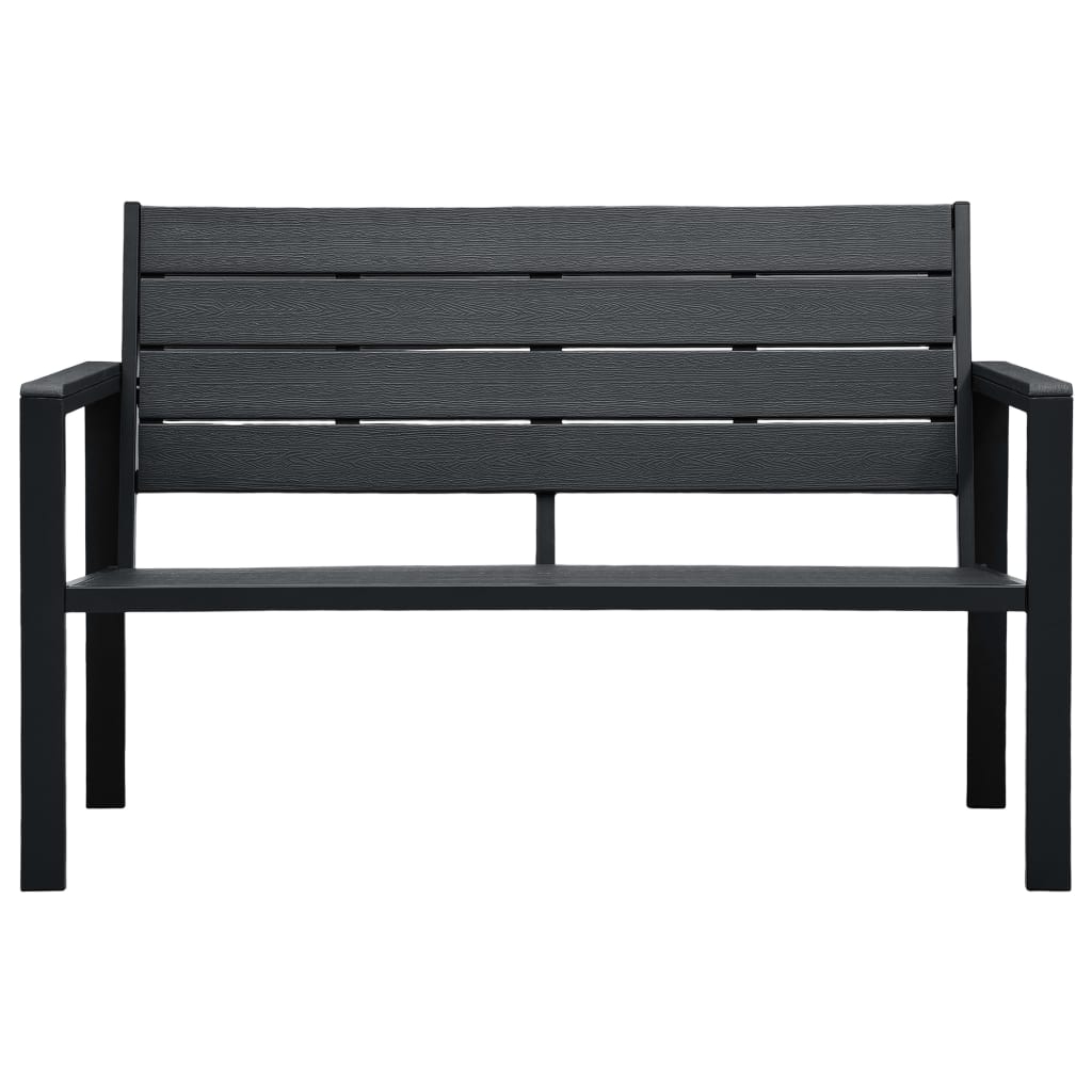Garden Bench 120 cm HDPE Black Wood Effect