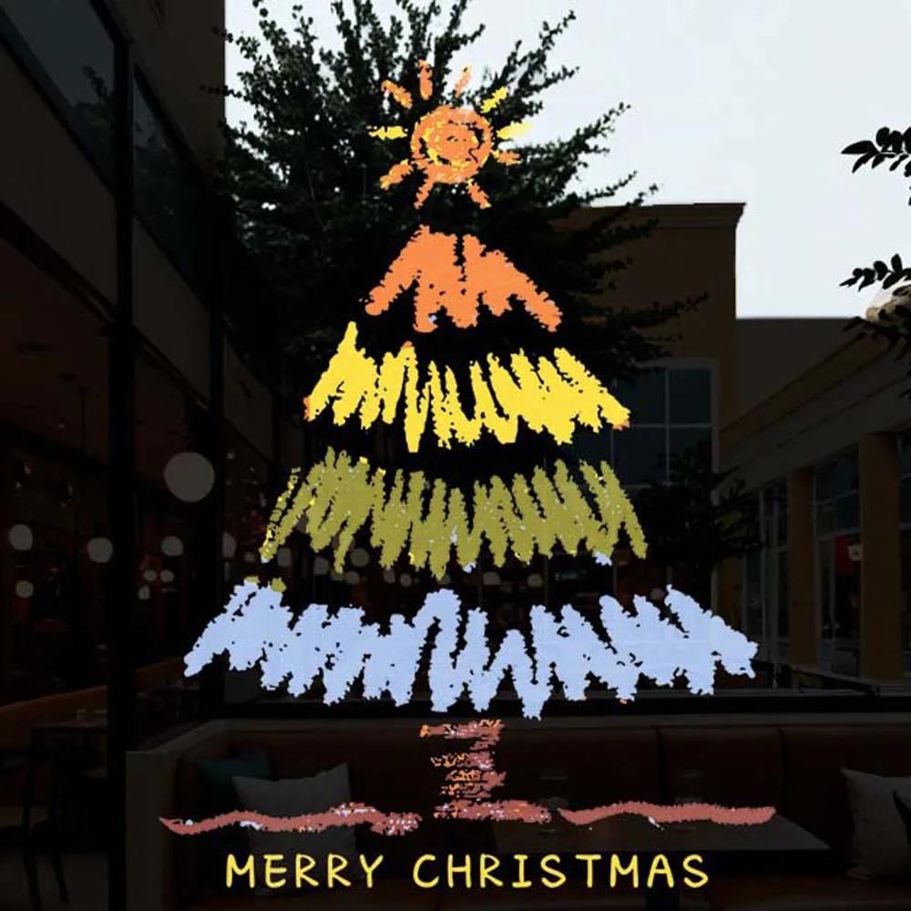 

Барвисті Різдвяні Наклейки Водонепроникні Портативні Скляні Електростатична Плівка Прозора Видима з Обох Сторін