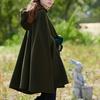 Gothic Open Front Hooded Cardigan Women  Long Coat Solid Color Cloak Cape Winter Outdoor Jackets