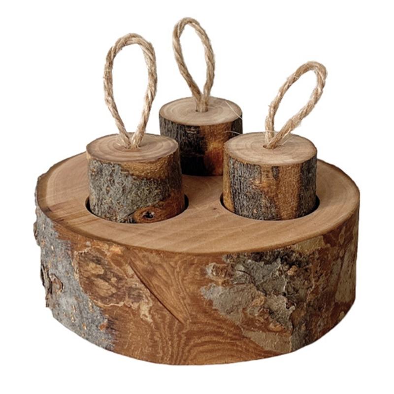 

Small Pet Puzzle Feeder Entertainment Foraging Toy Wood Treats Feeders Food Dispenser Chewing Grinding Toy for Hamsters 1