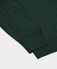 BIRBANTE Soft Washable Cable Collar Knit - Dark Green