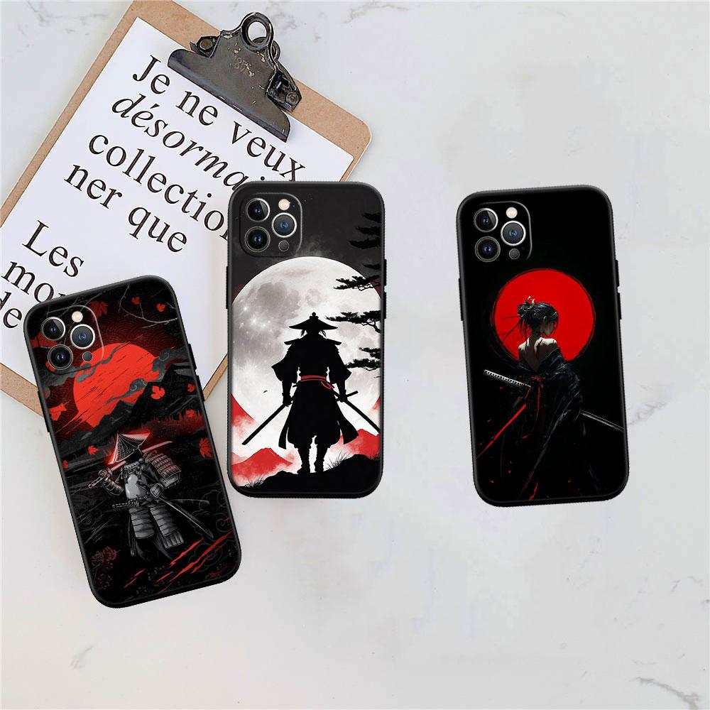LO55 Masque de Samouraï Japonais Coque Souple pour Téléphone pour OPPO A3 Pro A72 A74 A76 A77 A77S A78 A79 A94 A95 A18 A40M A58