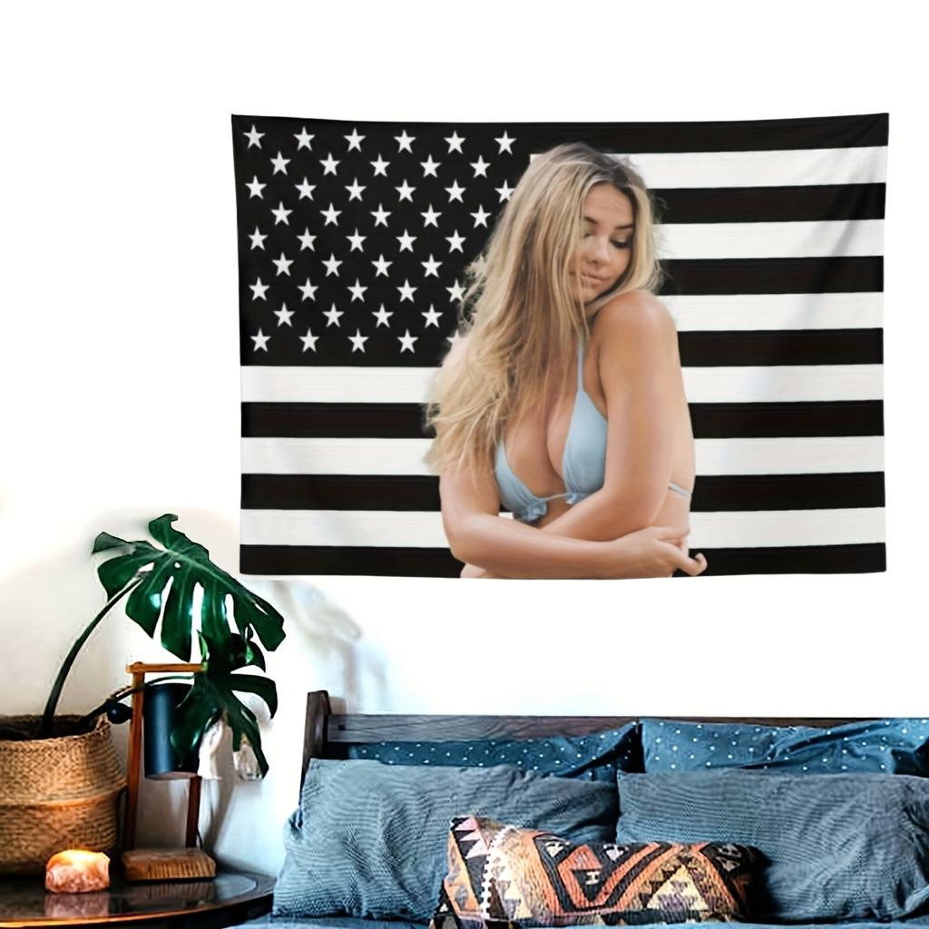 1pc MMadelyn Star CCline Pink Flag Wall Hanging for College Dorms Bedrooms Living Rooms Ideal for Bedroom Decor Patrioti