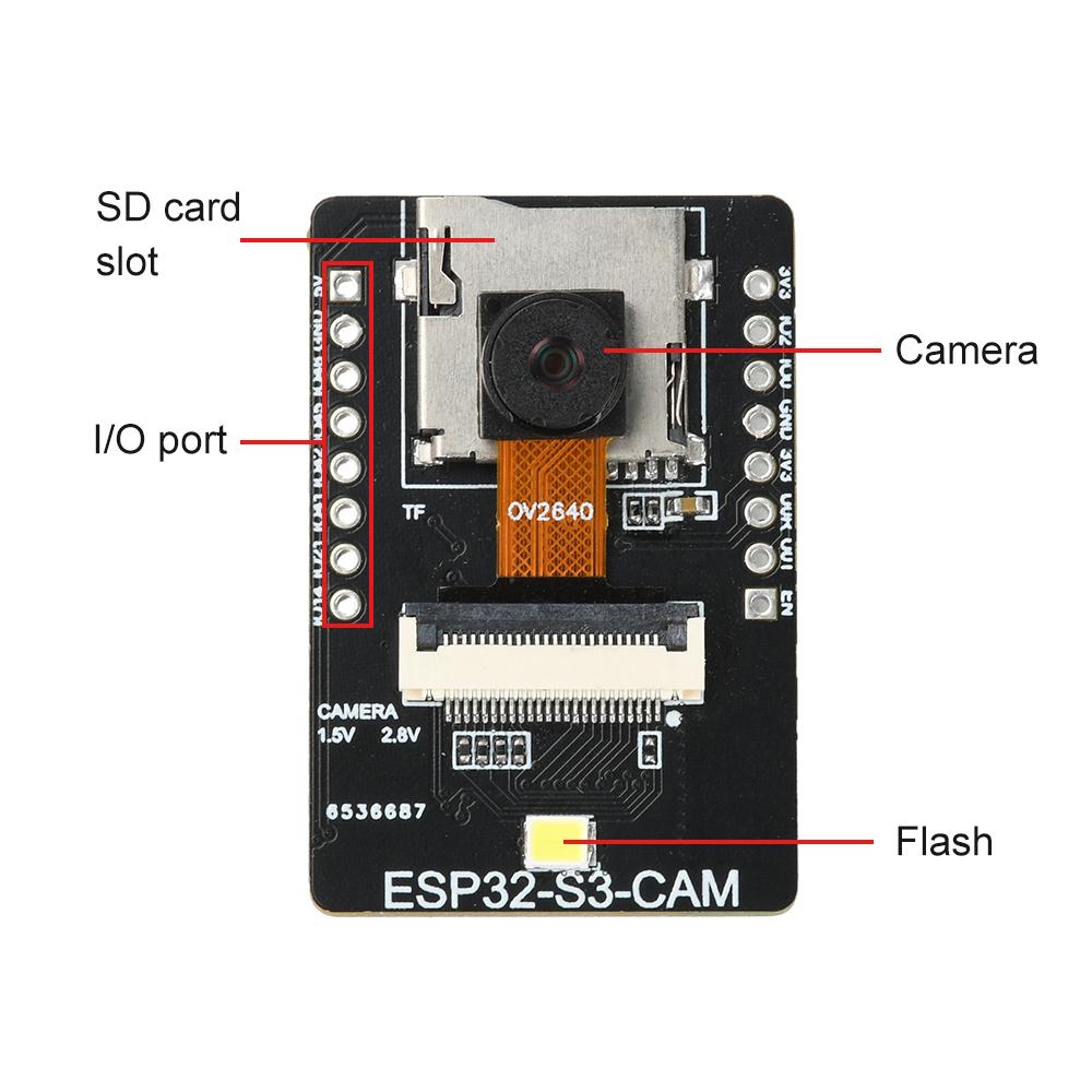 ESP32-S3-CAM WiFi Bluetooth Entwicklungsplatine Typ-C Steckbare Kamera Module OV2640 OV3660 SD-Kartensteckplatz Mini DIY-Kit