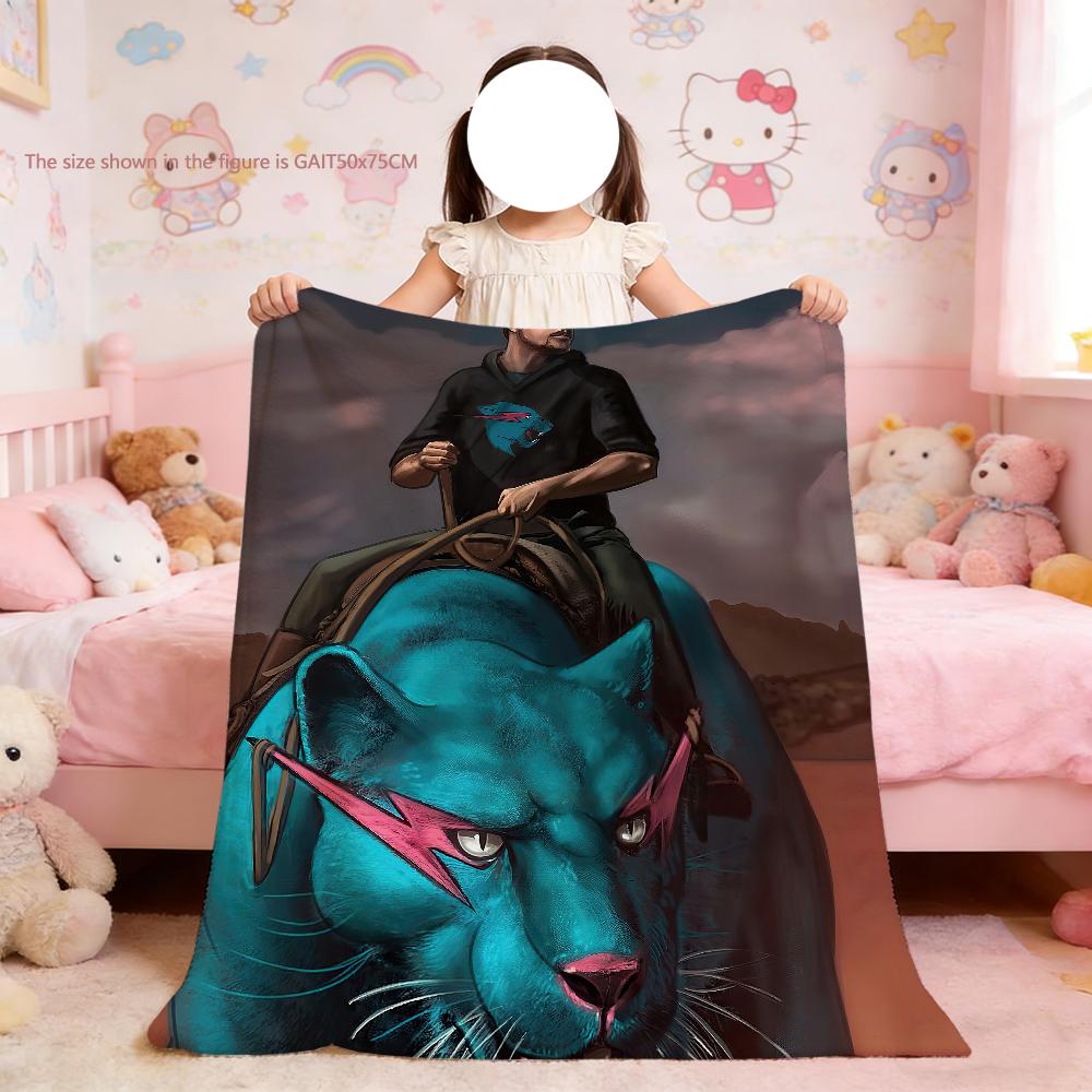 

Logo Blanket For Soft Throw Blanket M-MrB-BBeast-ES for Picnic Video Bed Sofa Home Bedroom Blogger Cozy Warm Comfortable 75x90cm