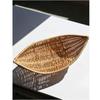 Boat Shape Woven Snacks Serving Tray Handwoven Plastic Braided Fruit Organizer  Food