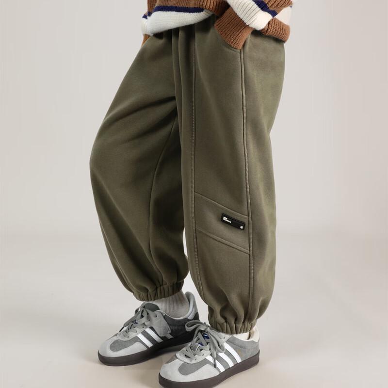 LUSON Boys Fleece-Lined Winter Sweatpants 120
