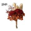 Bridal Party Floral Decor Dried Flower Boutonniere, Preserved Wedding Corsage, Rustic Natural Dry Gift Box Decoration Brooch Pin for Groom Bride