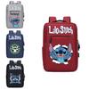 Spacious Usb Charging Stitch Backpack Nylon Material School Bag For Students